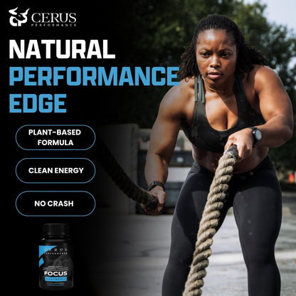 Cerus Performance Focus Nootropic Supplement - Enhances Mental Clarity, Boosts Memory & Cognitive Function, Improves Alertness - Ideal for Athletes & Fitness Enthusiasts - 60 Capsules - Maple Wellness Supplements
