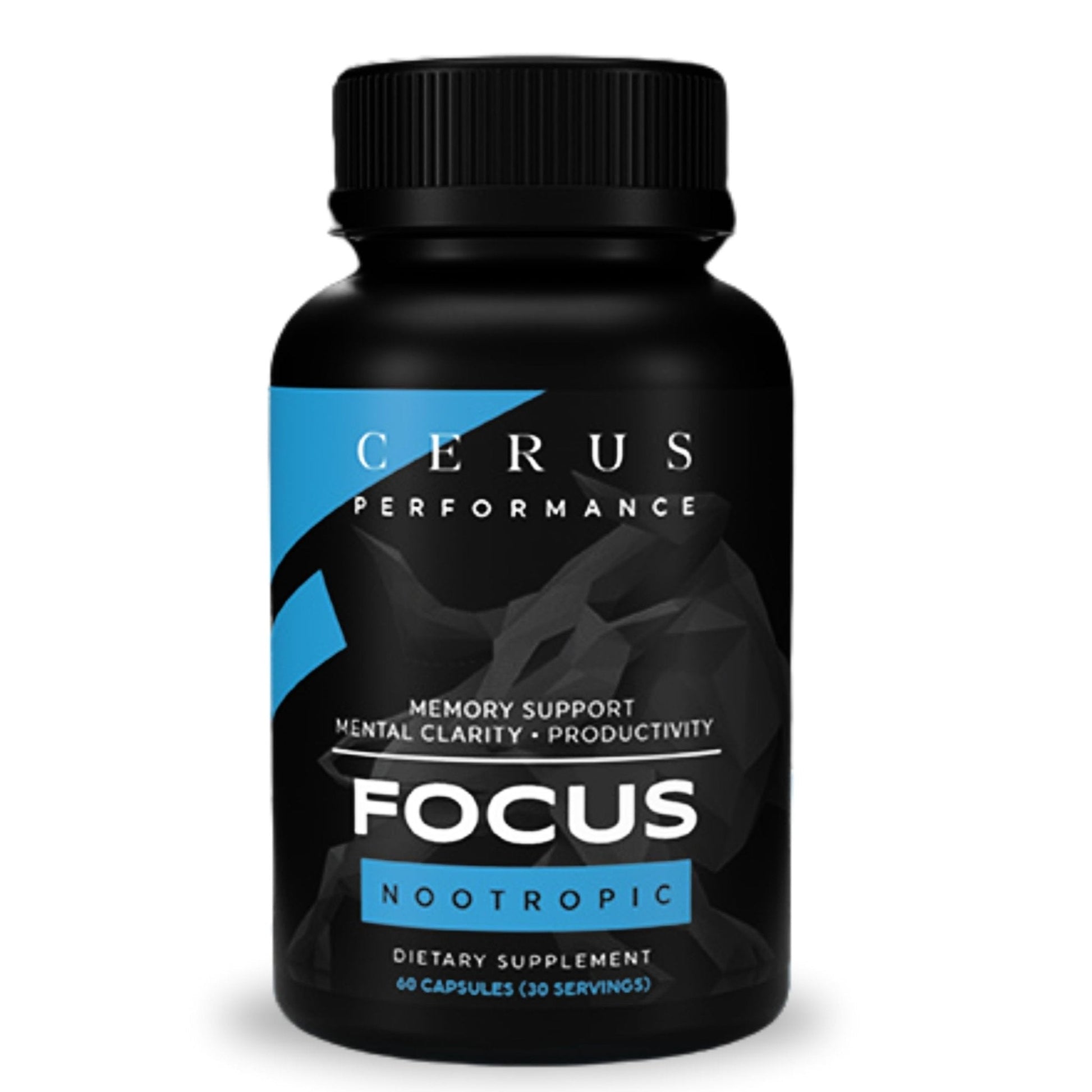 Cerus Performance Focus Nootropic Supplement - Enhances Mental Clarity, Boosts Memory & Cognitive Function, Improves Alertness - Ideal for Athletes & Fitness Enthusiasts - 60 Capsules - Maple Wellness Supplements