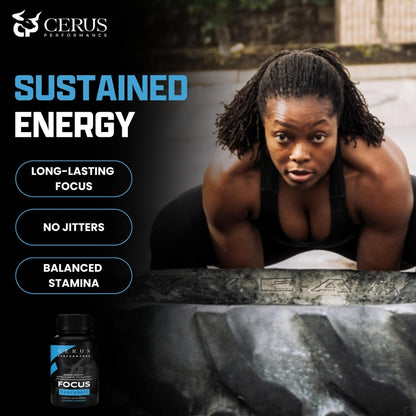 Cerus Performance Focus Nootropic Supplement - Enhances Mental Clarity, Boosts Memory & Cognitive Function, Improves Alertness - Ideal for Athletes & Fitness Enthusiasts - 60 Capsules - Maple Wellness Supplements