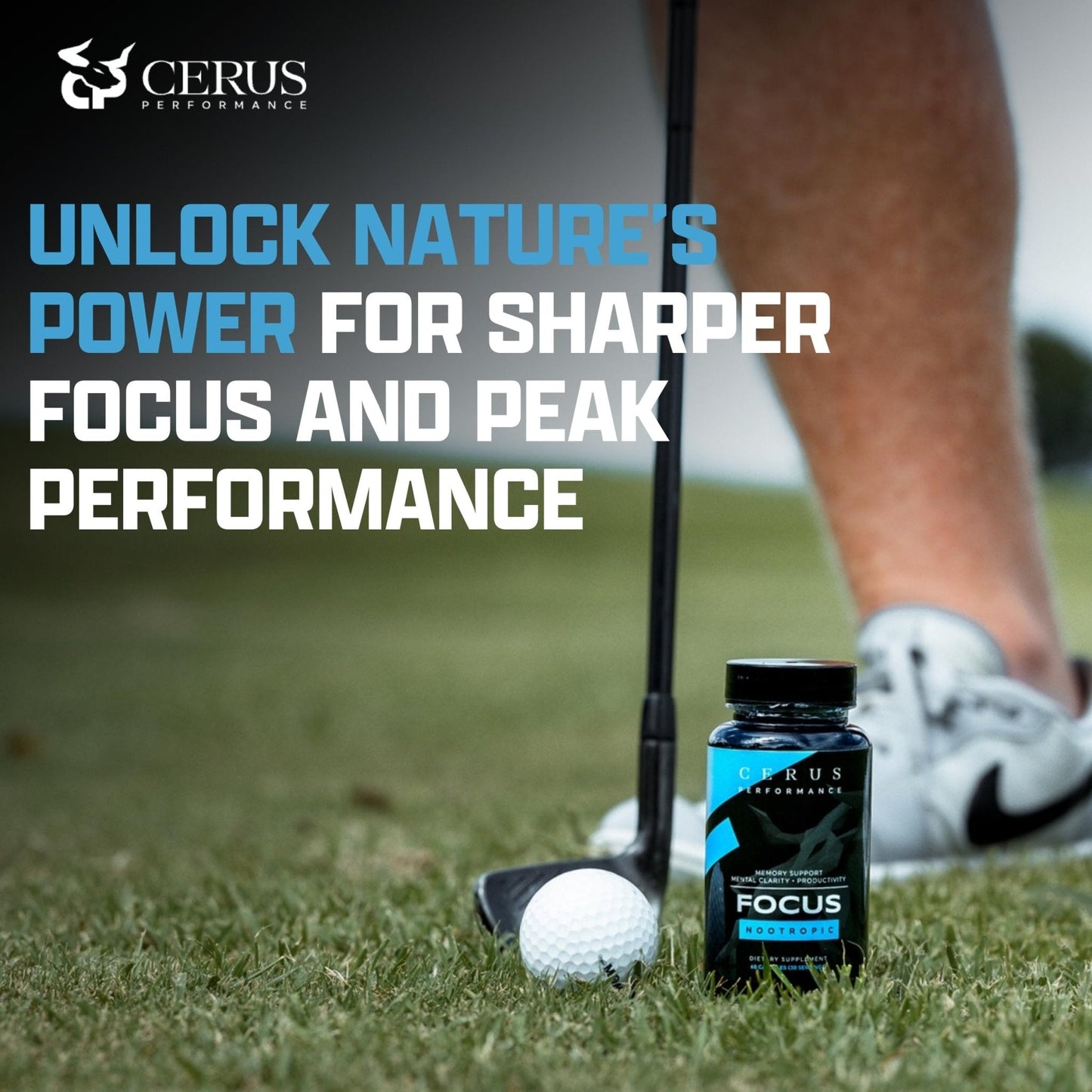 Cerus Performance Focus Nootropic Supplement - Enhances Mental Clarity, Boosts Memory & Cognitive Function, Improves Alertness - Ideal for Athletes & Fitness Enthusiasts - 60 Capsules - Maple Wellness Supplements