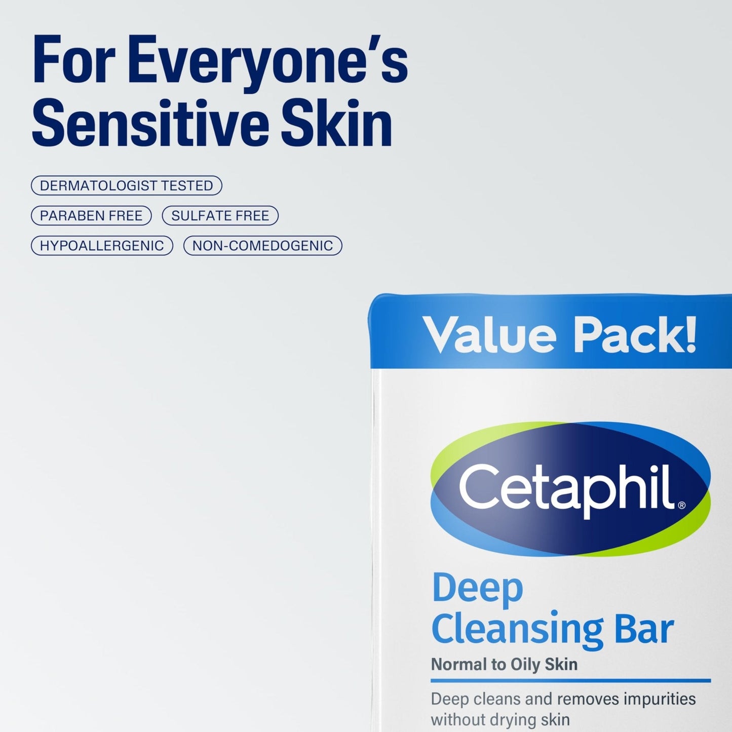 Cetaphil Bar Soap, Deep Cleansing Face and Body Bar, Pack of 3, For Dry to Normal, Sensitive Skin, Soap Free, Hypoallergenic, Paraben Free - Maple Wellness Supplements