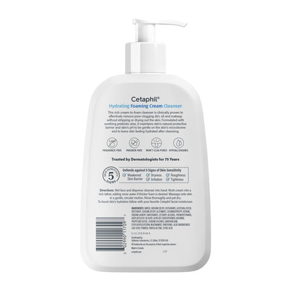 Cetaphil Cream to Foam Face Wash, Hydrating Foaming Cream Cleanser, 16 oz, For Normal to Dry, Sensitive Skin - Maple Wellness Supplements