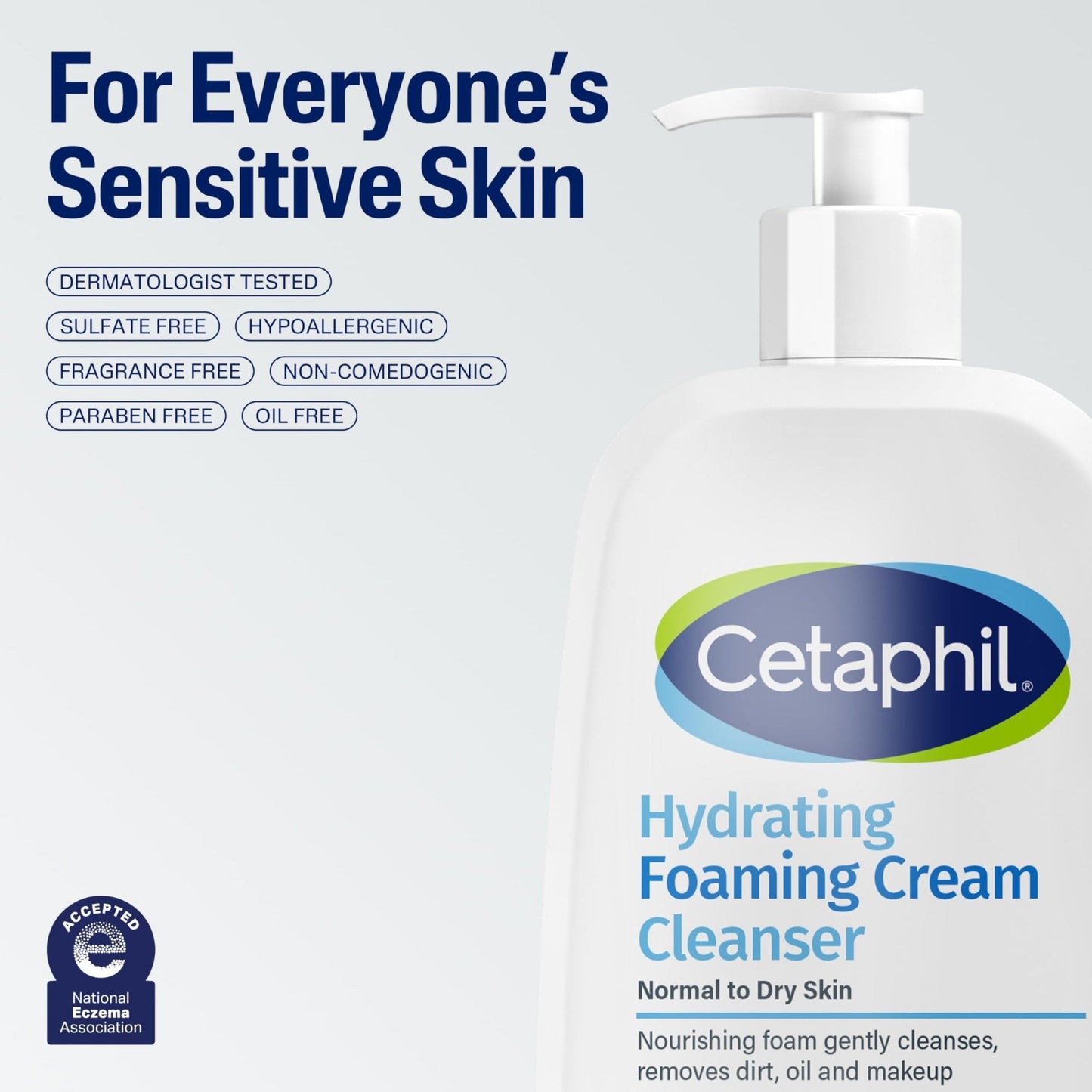 Cetaphil Cream to Foam Face Wash, Hydrating Foaming Cream Cleanser, 16 oz, For Normal to Dry, Sensitive Skin - Maple Wellness Supplements