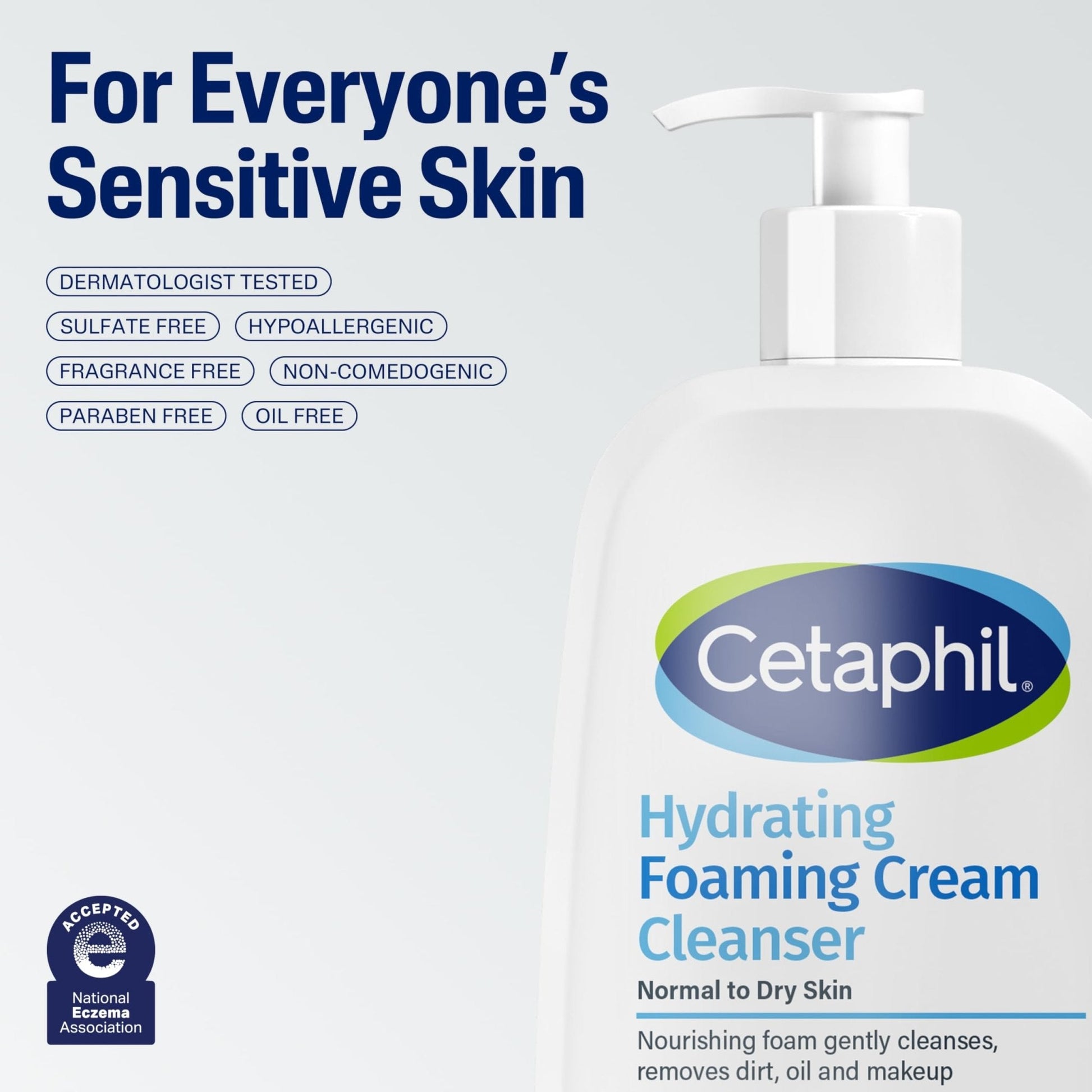 Cetaphil Cream to Foam Face Wash, Hydrating Foaming Cream Cleanser, 16 oz, For Normal to Dry, Sensitive Skin - Maple Wellness Supplements