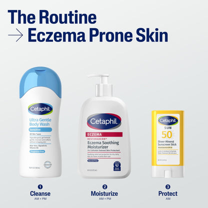 CETAPHIL ECZEMA RESTORADERM Soothing Moisturizer, For Eczema Prone Skin, 16 oz, Fewer Symptom Flare-Ups, 48 Hour Hydration, 1% Skin Protectant - Maple Wellness Supplements
