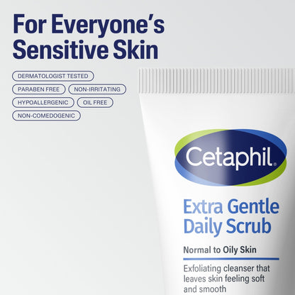 Cetaphil Exfoliating Face Wash, Extra Gentle Daily Face Scrub, Gently Exfoliates & Cleanses - Maple Wellness Supplements