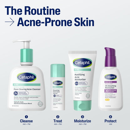 Cetaphil Face Moisturizer, Gentle Clear Mattifying Acne Moisturizer With 0.5% Salicylic Acid - Maple Wellness Supplements