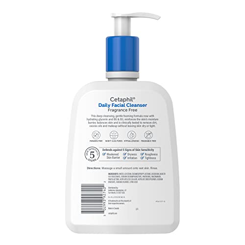 Cetaphil Face Wash, Daily Facial Cleanser for Sensitive, Combination to Oily Skin, 16 Oz, Fragrance Free - Maple Wellness Supplements