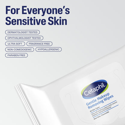 Cetaphil Gentle Makeup Removing Face Wipes, Daily Cleansing Facial Towelettes Gently Remove Makeup - Maple Wellness Supplements
