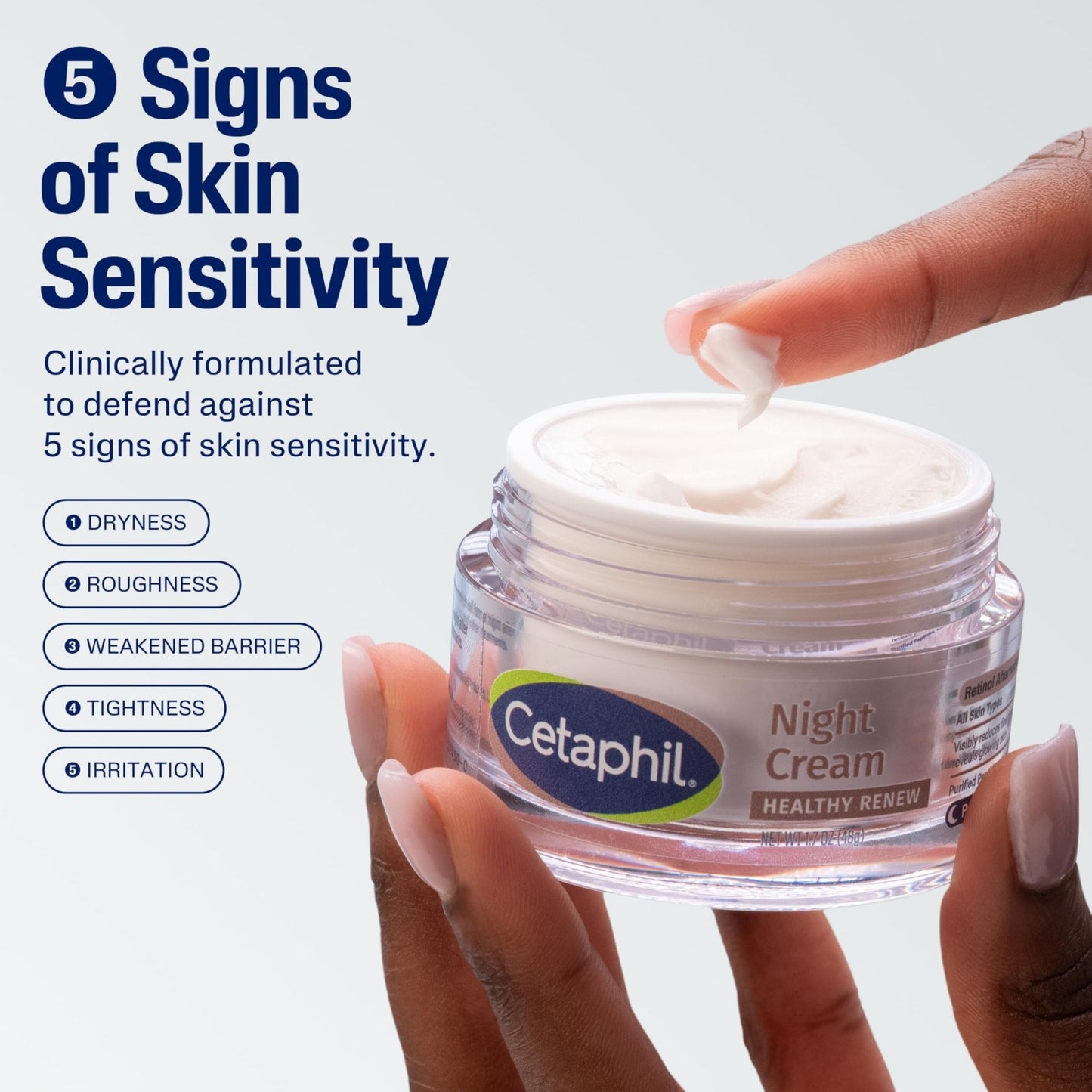 Cetaphil Healthy Renew Skin Tightening Night Cream 1.7 Oz, Wrinkle Repair Cream for Face with Peptides - Maple Wellness Supplements
