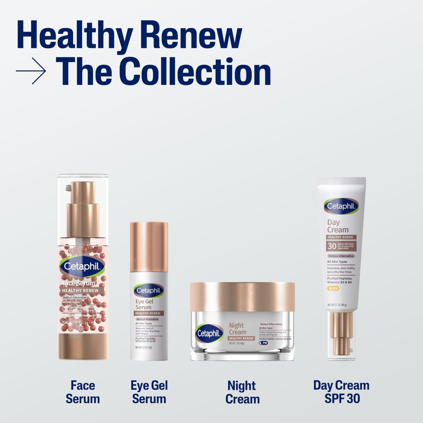 Cetaphil Healthy Renew Skin Tightening Night Cream 1.7 Oz, Wrinkle Repair Cream for Face with Peptides - Maple Wellness Supplements