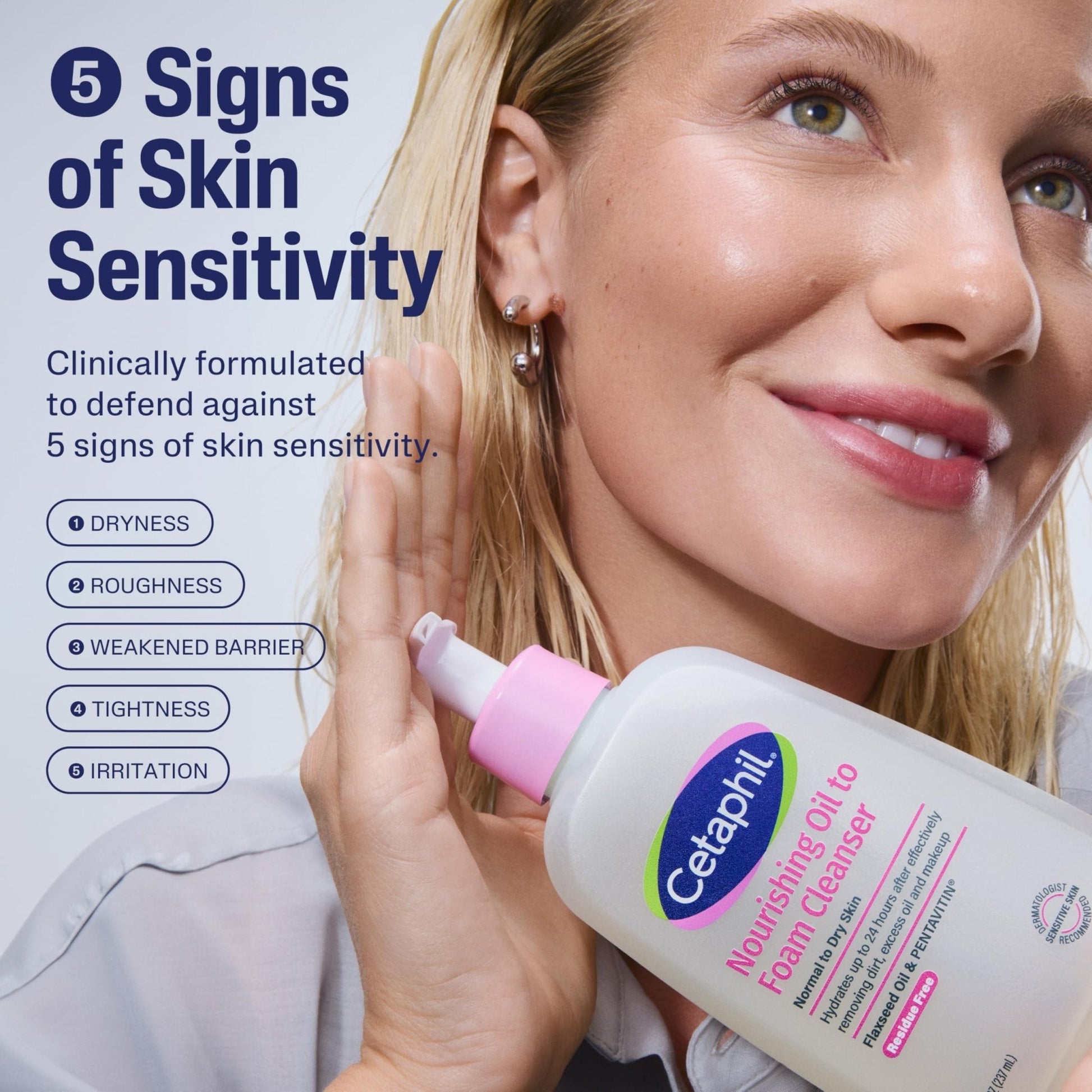 Cetaphil Nourishing Oil to Foam Facial Cleanser for Normal to Dry Skin, up to 24 Hour Hydration, 8 fl oz - Maple Wellness Supplements