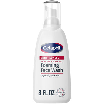 Cetaphil Redness Relieving Foaming Face Wash For Sensitive Skin, 8 Fl Oz, Gently Cleanses - Maple Wellness Supplements