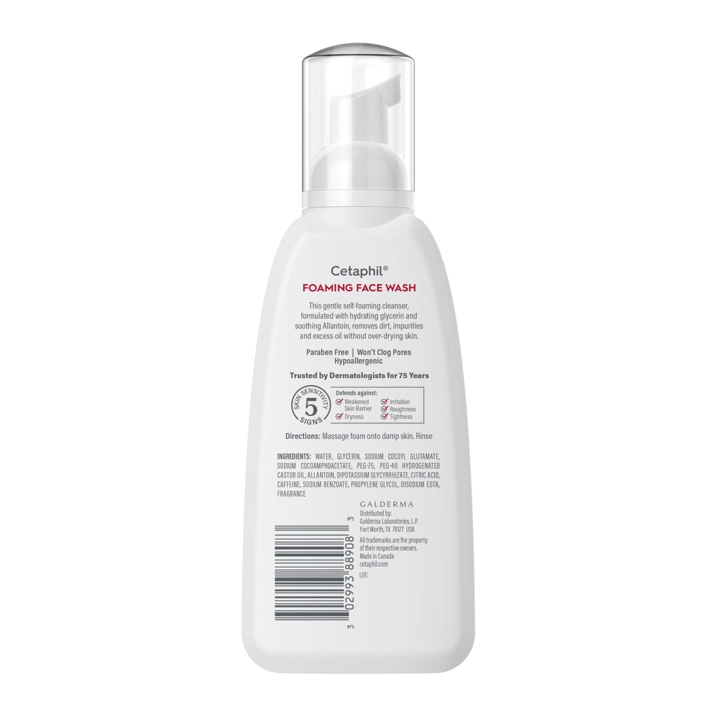 Cetaphil Redness Relieving Foaming Face Wash For Sensitive Skin, 8 Fl Oz, Gently Cleanses - Maple Wellness Supplements