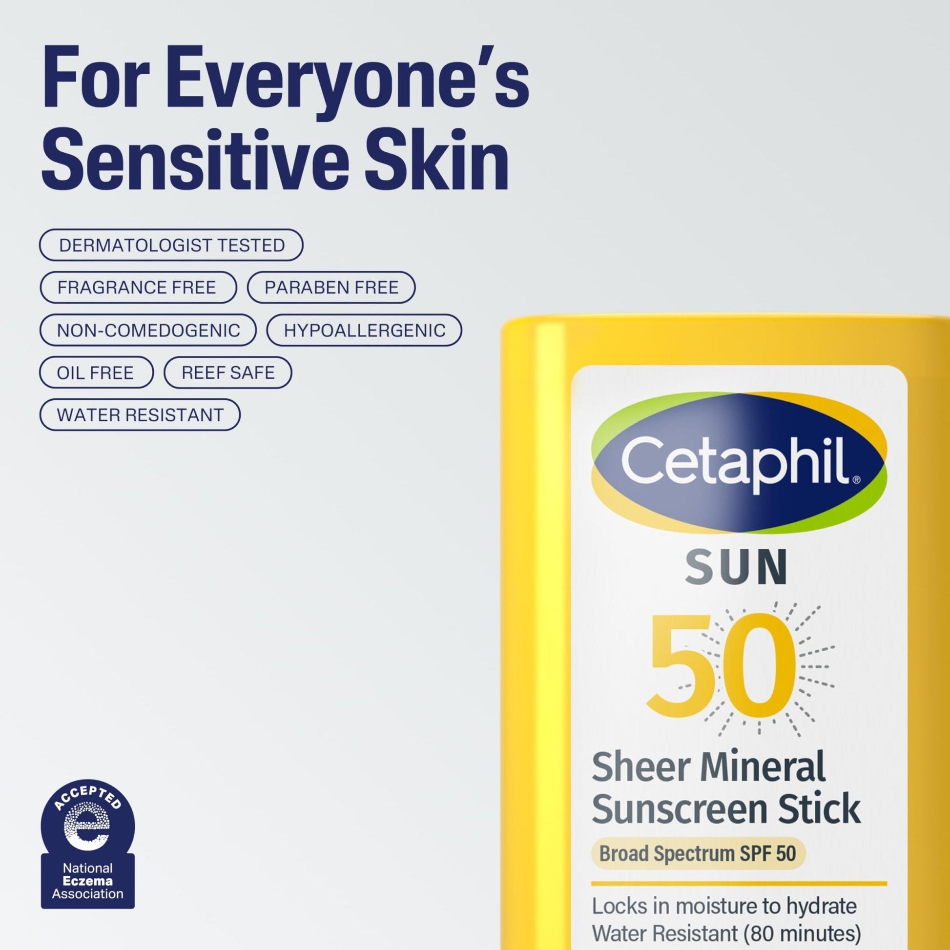 Cetaphil Sheer Mineral Sunscreen Stick for Face & Body, 0.5oz, 100% UVA/UVB Mineral Sunscreen: Zinc Oxide - Maple Wellness Supplements