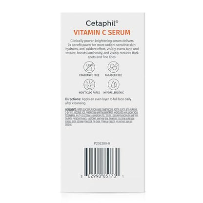 Cetaphil Vitamin C Serum, Visibly Reduces Look of Dark Spots and Hyperpigmentation, Formulated with Niacinamide - Maple Wellness Supplements