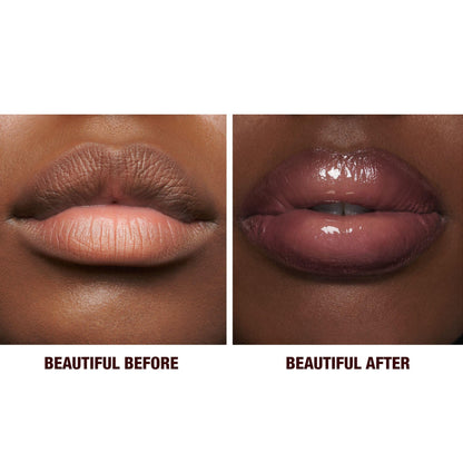 Charlotte Tilbury Icon Baby Lip Duo Kit - Mini K.I.S.S.I.N.G Satin Shimmer Lipstick & Full Size Hall of Fame High Shine Gloss Set - Hydrating Long Lasting Makeup Duo for On-the-Go Glossy Shine - Maple Wellness Supplements