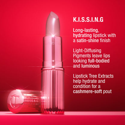 Charlotte Tilbury Icon Baby Lip Duo Kit - Mini K.I.S.S.I.N.G Satin Shimmer Lipstick & Full Size Hall of Fame High Shine Gloss Set - Hydrating Long Lasting Makeup Duo for On-the-Go Glossy Shine - Maple Wellness Supplements
