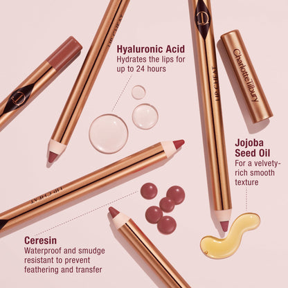 Charlotte Tilbury Lip Cheat Lip Liner Pencil - Gives Lips a Fuller-Looking, Defined Pout - Enriched with Jojoba Oil & Hyaluronic Acid - Waterproof, Smudge-Proof & Transfer-Proof - Foxy Brown - Maple Wellness Supplements