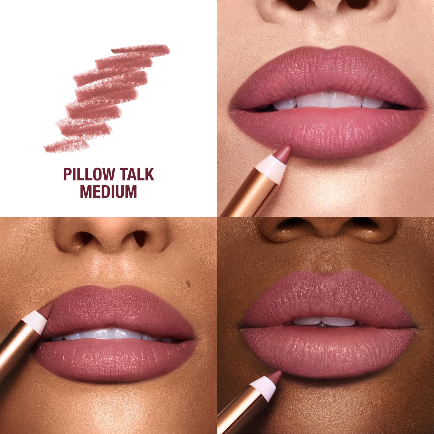 Charlotte Tilbury Lip Cheat Lip Liner Pencil - Gives Lips a Fuller-Looking, Defined Pout - Enriched with Jojoba Oil & Hyaluronic Acid - Waterproof, Smudge-Proof & Transfer-Proof - Pillow Talk Medium - Maple Wellness Supplements