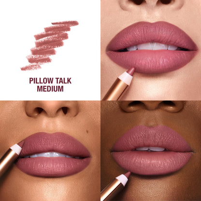 Charlotte Tilbury Lip Cheat Lip Liner Pencil - Gives Lips a Fuller-Looking, Defined Pout - Enriched with Jojoba Oil & Hyaluronic Acid - Waterproof, Smudge-Proof & Transfer-Proof - Pillow Talk Medium - Maple Wellness Supplements