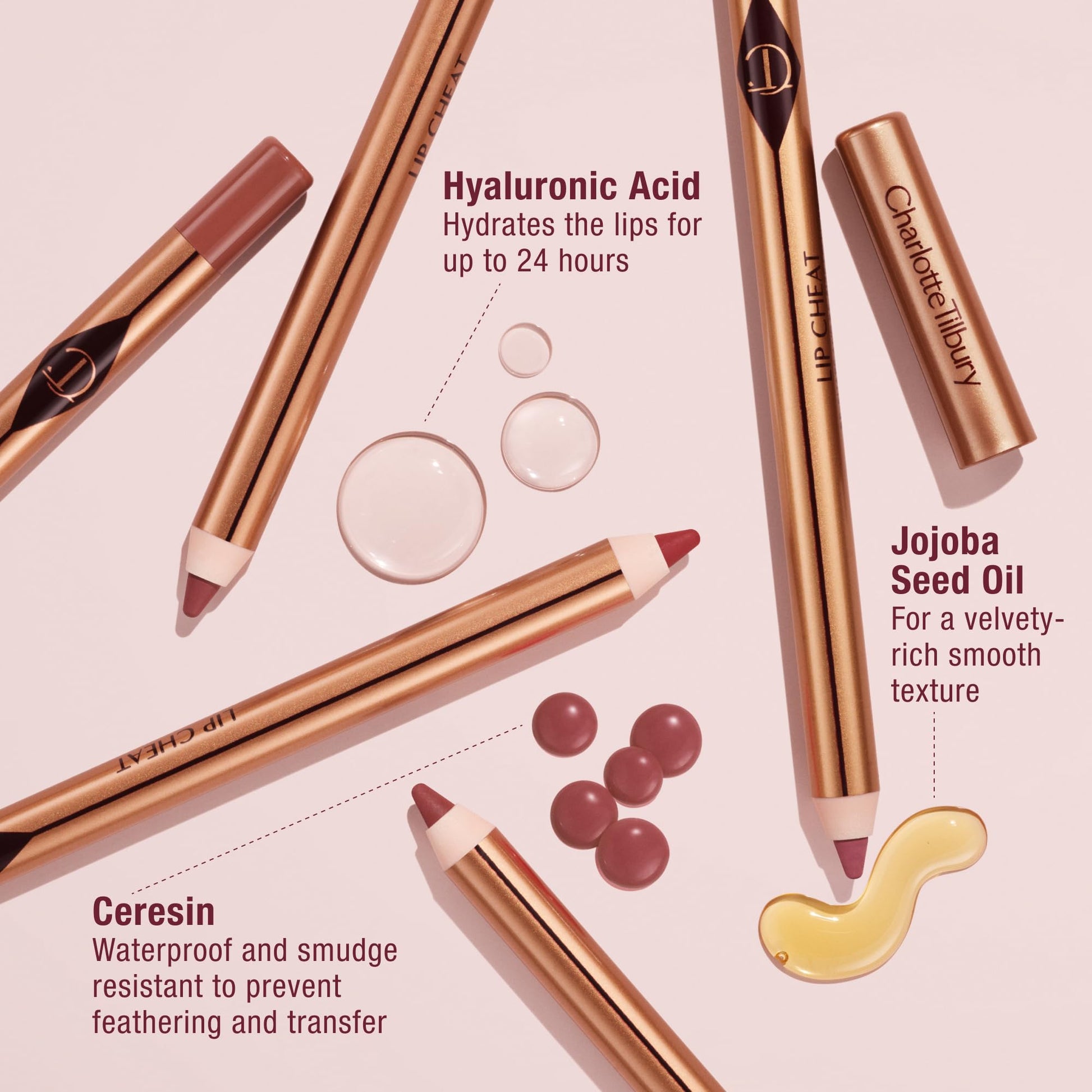 Charlotte Tilbury Lip Cheat Lip Liner Pencil - Gives Lips a Fuller-Looking, Defined Pout - Enriched with Jojoba Oil & Hyaluronic Acid - Waterproof, Smudge-Proof & Transfer-Proof - Pillow Talk Medium - Maple Wellness Supplements