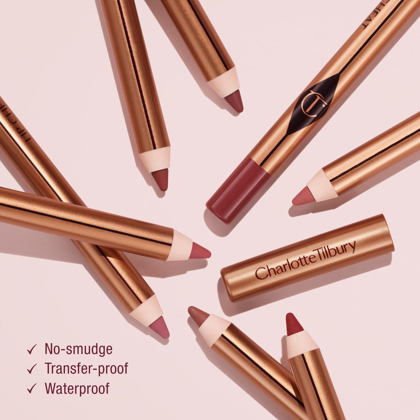 Charlotte Tilbury Lip Cheat Lip Liner Pencil - Gives Lips a Fuller-Looking, Defined Pout - Enriched with Jojoba Oil & Hyaluronic Acid - Waterproof, Smudge-Proof & Transfer-Proof - Pillow Talk Medium - Maple Wellness Supplements