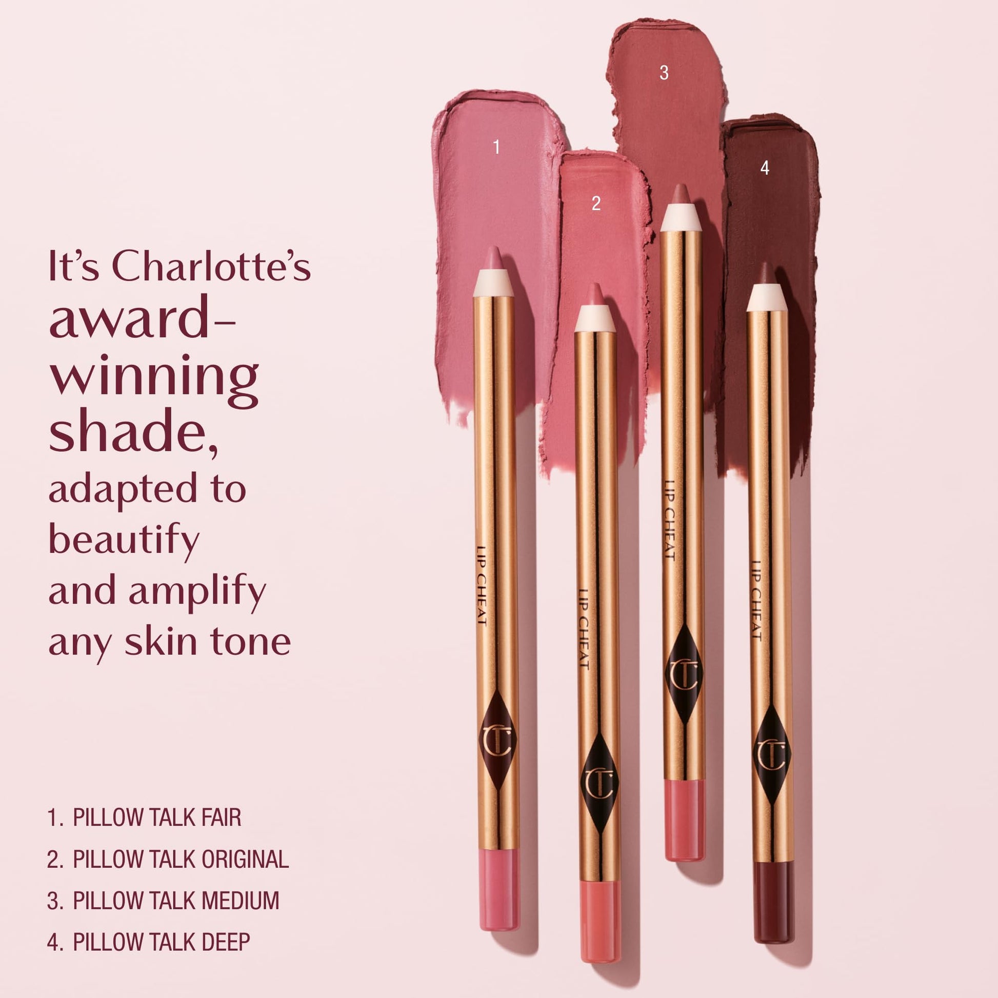 Charlotte Tilbury Lip Cheat Lip Liner Pencil - Gives Lips a Fuller-Looking, Defined Pout - Enriched with Jojoba Oil & Hyaluronic Acid - Waterproof, Smudge-Proof & Transfer-Proof - Pillow Talk Medium - Maple Wellness Supplements