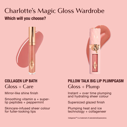 Charlotte Tilbury Pillow Talk Plumpgasm Lip Gloss - Hydrating Lip Plumper with Hyaluronic Acid & Plumpgasm Heat + Ice Technology for Juicy, Glossy Fullness - Fair/Medium - Maple Wellness Supplements