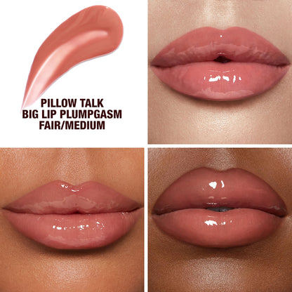 Charlotte Tilbury Pillow Talk Plumpgasm Lip Gloss - Hydrating Lip Plumper with Hyaluronic Acid & Plumpgasm Heat + Ice Technology for Juicy, Glossy Fullness - Fair/Medium - Maple Wellness Supplements
