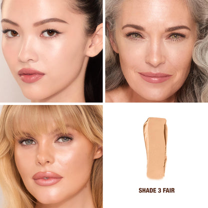 Charlotte Tilbury Unreal Skin Tint & Sheer Glow Hydrating Foundation Stick - Cream Foundation Makeup with Sheer-to-Light Coverage & a Buildable Formula - Blurring, Smoothing & Nourishing - 3 Fair - Maple Wellness Supplements