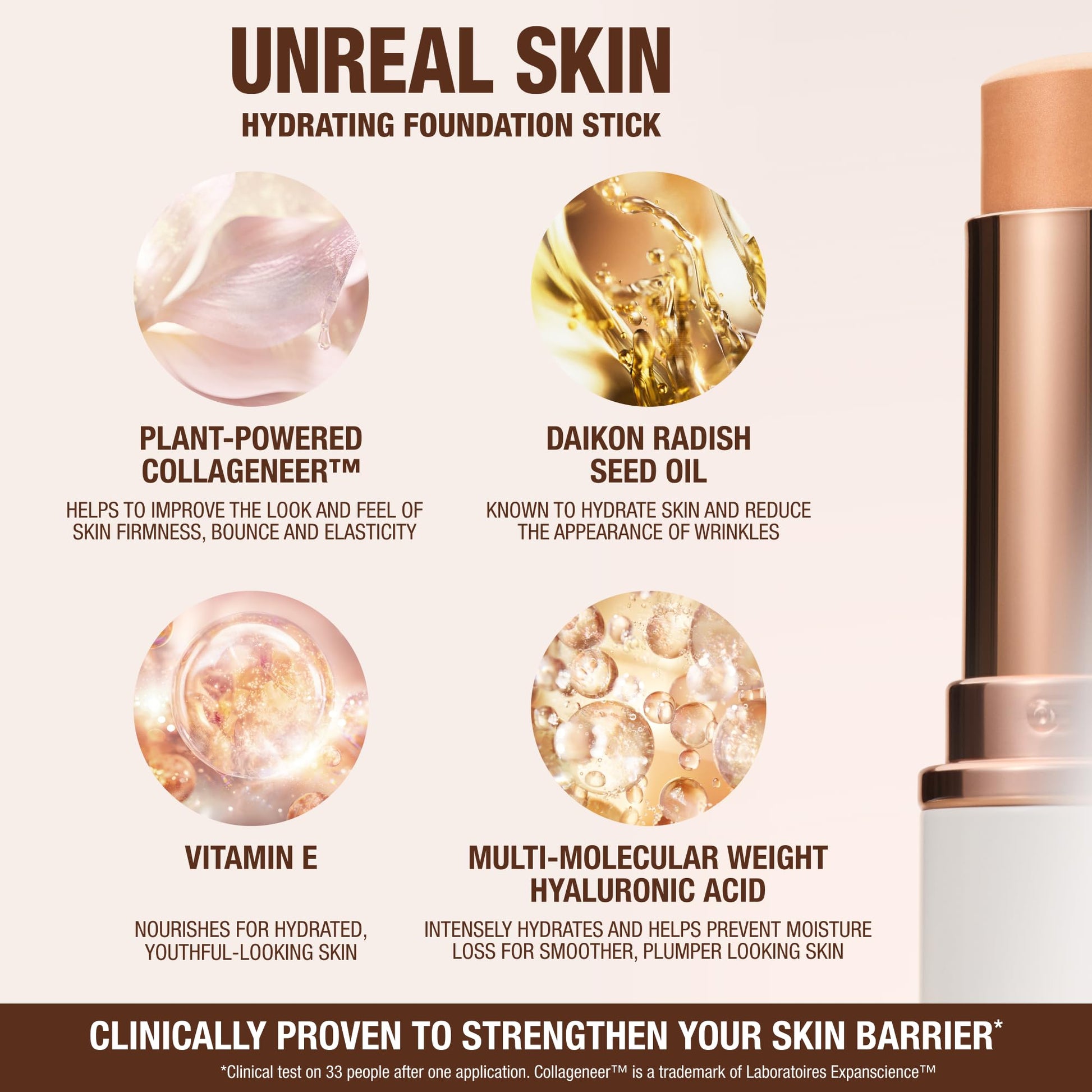 Charlotte Tilbury Unreal Skin Tint & Sheer Glow Hydrating Foundation Stick - Cream Foundation Makeup with Sheer-to-Light Coverage & a Buildable Formula - Blurring, Smoothing & Nourishing - 3 Fair - Maple Wellness Supplements