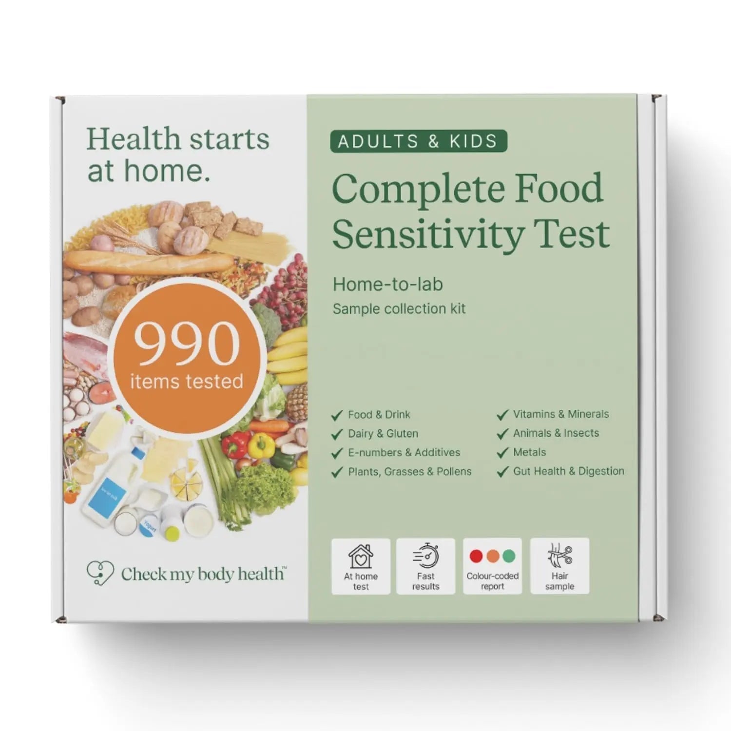 Check My Body Health 990 Items Complete Food Sensitivity Test Kit for Adults and Kids – Non-Invasive Food Intolerance Test Kit – at-Home Hair Sample Bioresonance Testing with Results in 3–5 Days - Maple Wellness Supplements