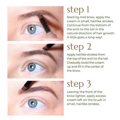 Chella Eyebrow Cream, Marvelous Medium Brown - Vegan, Cruelty Free, Paraben Free, Gluten Free Eyebrow Pomade Makeup - Long Wearing, Velvet Consistency, Water Proof - Maple Wellness Supplements