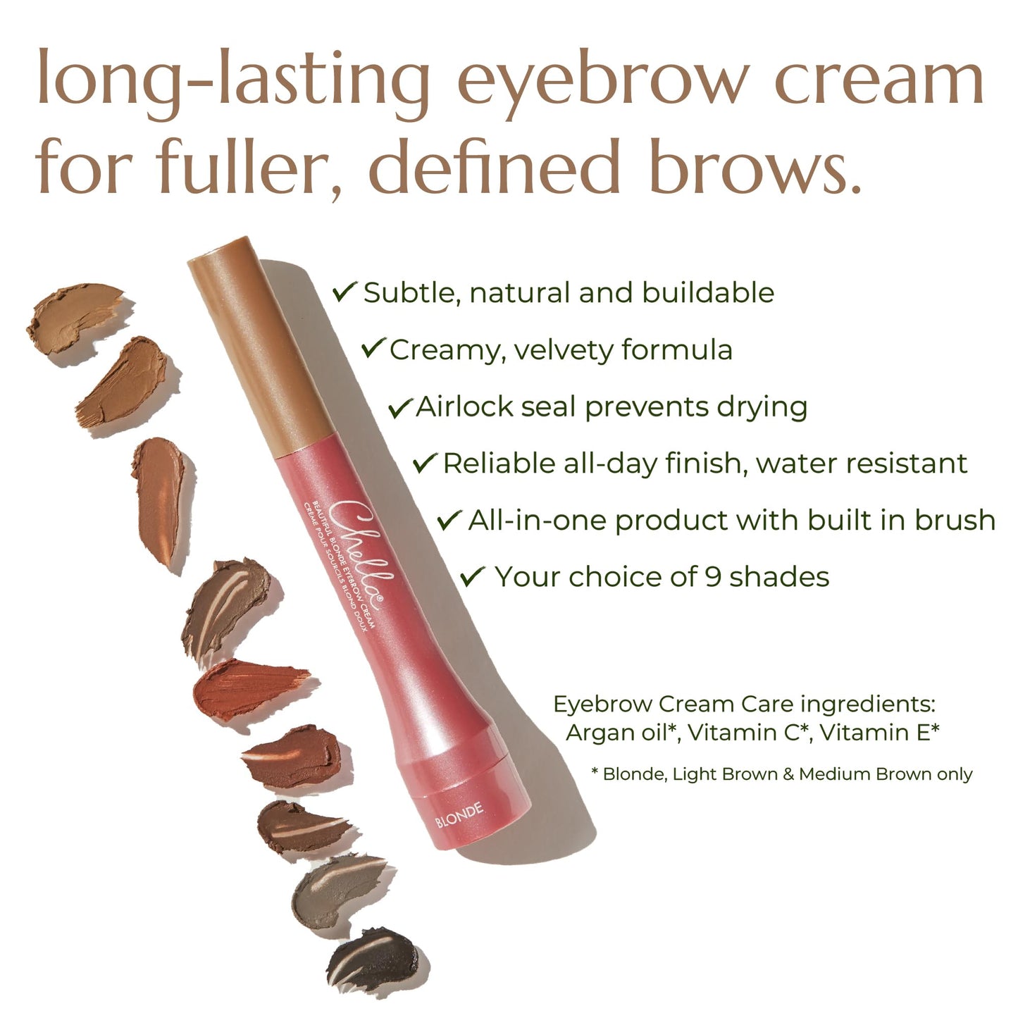 Chella Eyebrow Cream, Tantalizing Taupe - Vegan, Cruelty Free, Paraben Free, Gluten Free Eyebrow Pomade Makeup - Long Wearing, Velvet Consistency, Water Proof - Maple Wellness Supplements