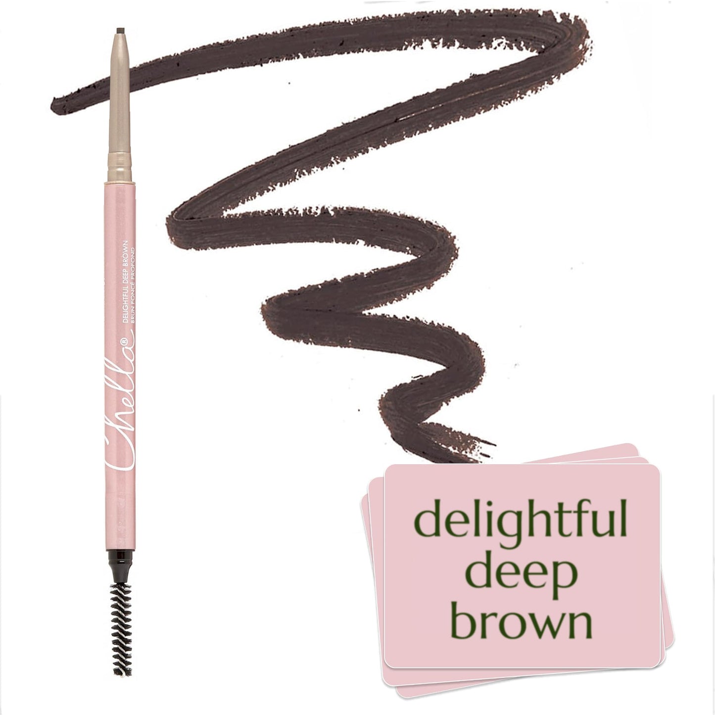 Chella Eyebrow Pencil – Easy-to-Use Brow Definer for Shaping, Filling & Blending – Long-Wear Deep Brown Eyebrow Pencils for Women with Precise Tip (Deep Brown) - Maple Wellness Supplements