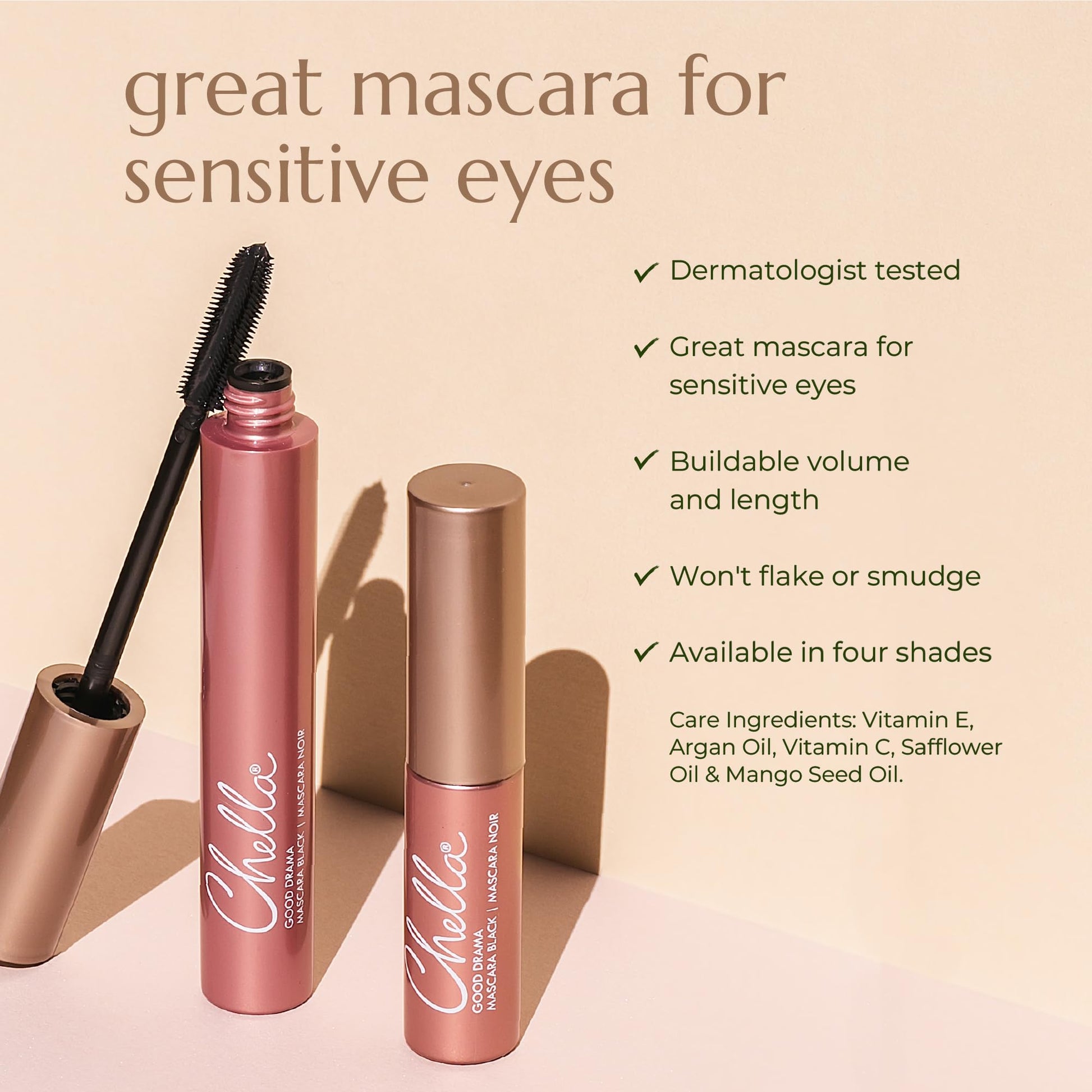 Chella Good Drama Vegan Mascara, 0.33 Fl. Oz (Black) - Maple Wellness Supplements