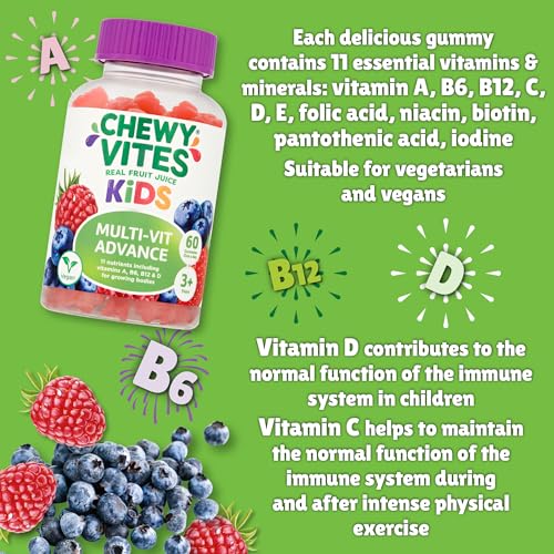 Chewy Vites Kids Multivitamin Advance 60 Gummy Vitamins | 11 Essential Nutrients - Maple Wellness Supplements