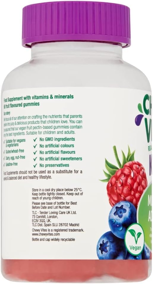 Chewy Vites Kids Multivitamin Advance 60 Gummy Vitamins | 11 Essential Nutrients - Maple Wellness Supplements