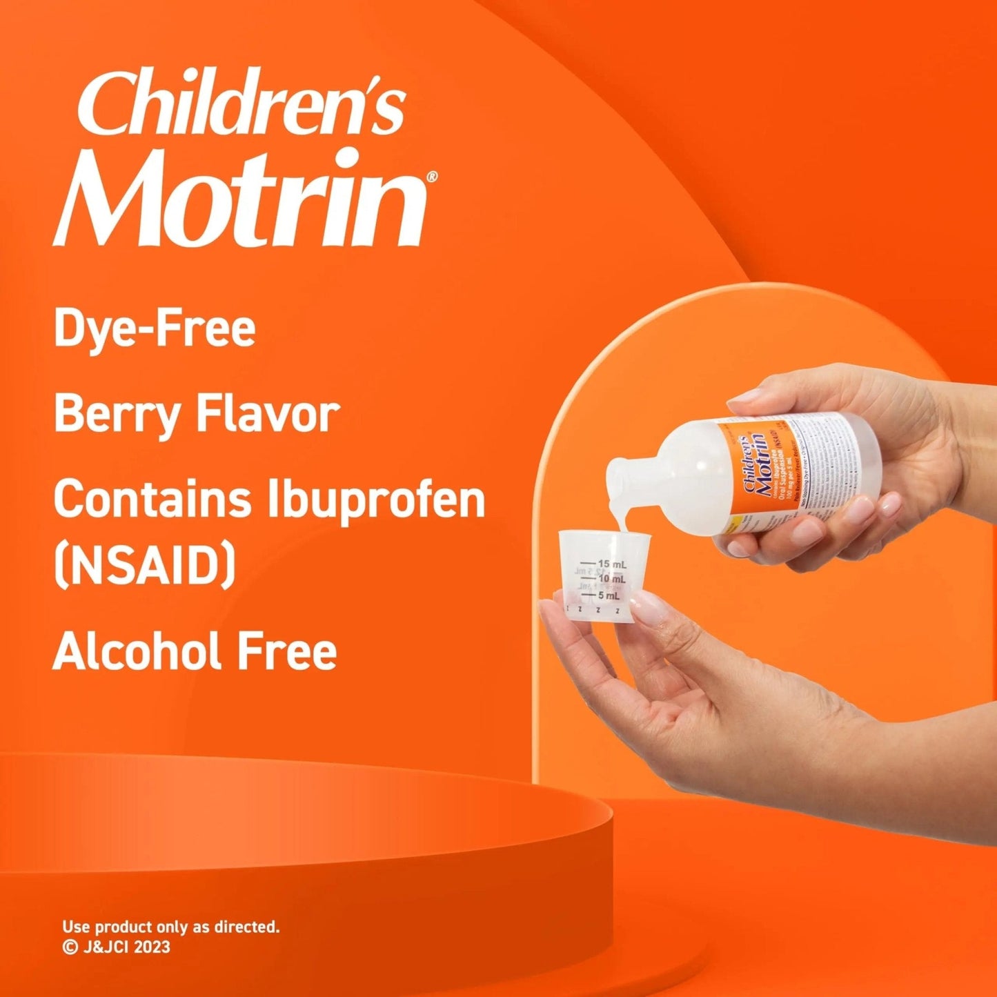 Children's Motrin Oral Suspension 100mg Ibuprofen Medicine, NSAID Fever Reducer & Pain Reliever for Minor Aches & Pains Due to Cold & Flu, Dye Free, Alcohol-Free, Berry Flavored, 8 fl. oz - Maple Wellness Supplements