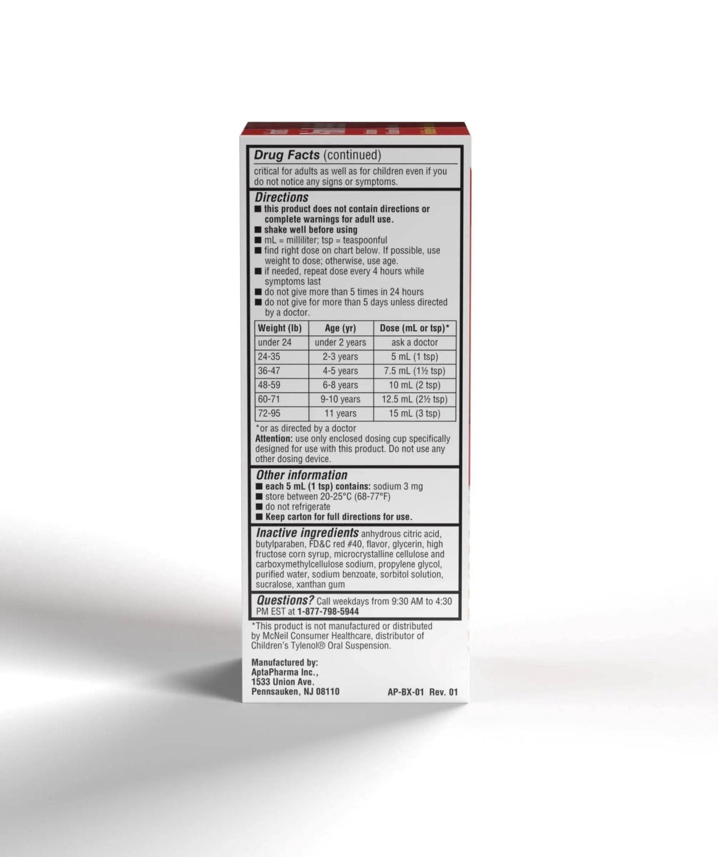Children's Pain & Fever Acetaminophen Oral Suspension - Maple Wellness Supplements
