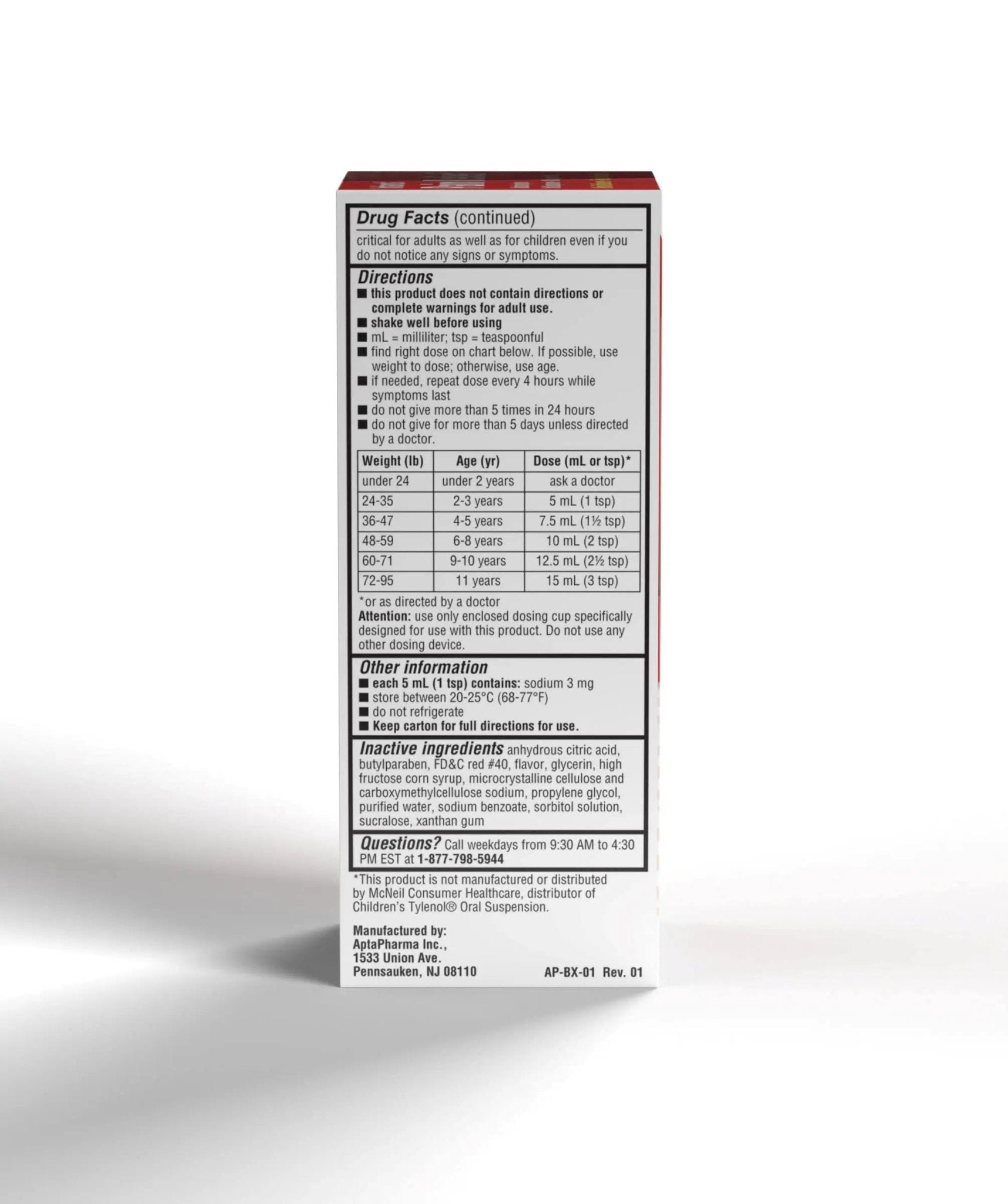 Children's Pain & Fever Acetaminophen Oral Suspension - Maple Wellness Supplements