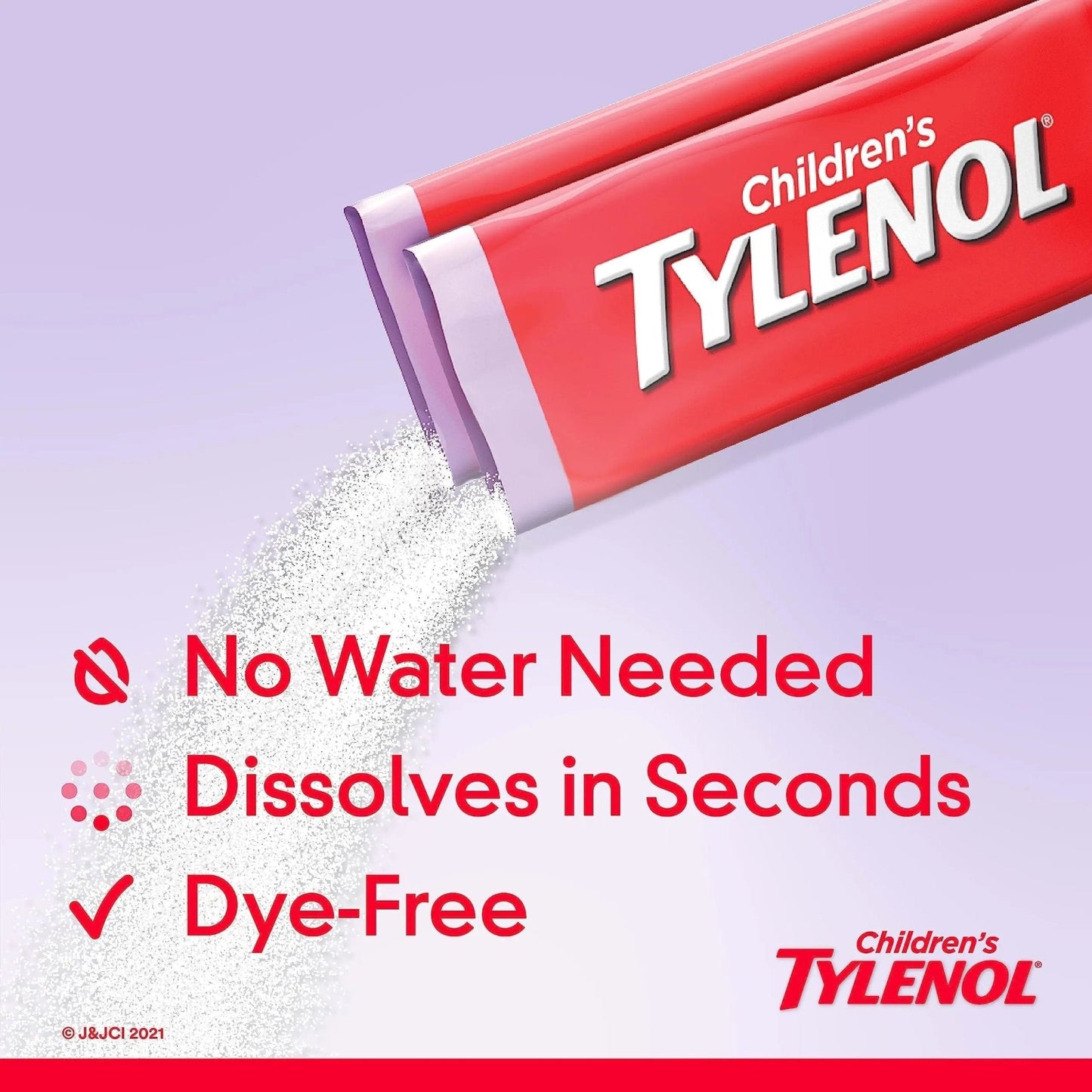 Children's Tylenol Dissolve Packs for Pain Relief, Fever Medication, 160 mg Acetaminophen, Dye Free, Kids' Powder Packets for Cold & Flu Symptom Relief; Wild Berry Flavor, 30 ct.; Pack of 1 - Maple Wellness Supplements