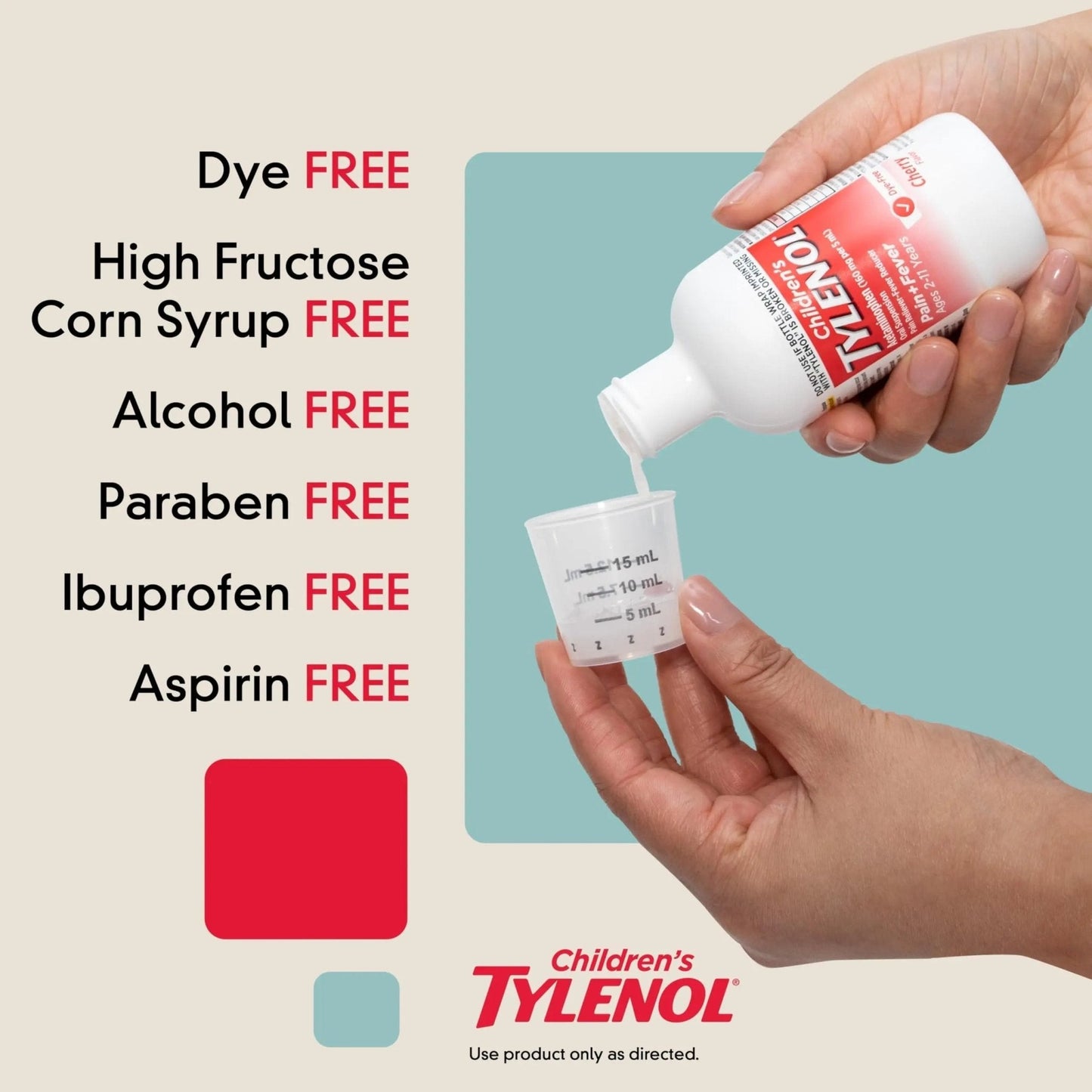 Children's Tylenol Liquid Pain Relief & Fever Medicine, Oral Suspension, Dye-Free, Acetaminophen, No Aspirin, No Ibuprofen, No High Fructose Corn Syrup; Cherry Flavor, 8 fl. oz.; Pack of 1 - Maple Wellness Supplements
