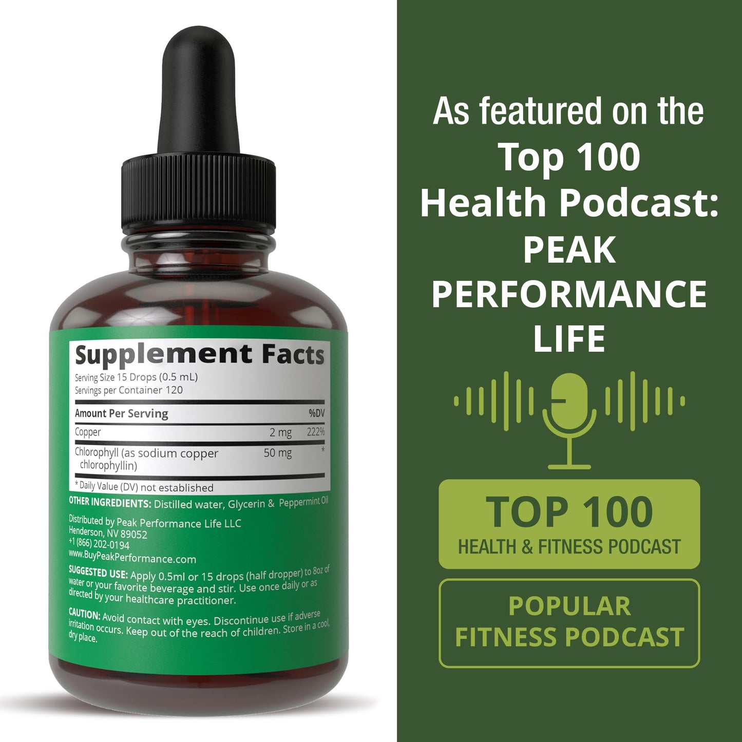 Chlorophyll Liquid Drops - Ultra High Purity, Alcohol Free, Non-GMO, Gluten Free Liquid Chlorophyll Drops Supplement. Take with Water. Internal Deodorant + Skin Care, Immune, and Digestive Support - Maple Wellness Supplements
