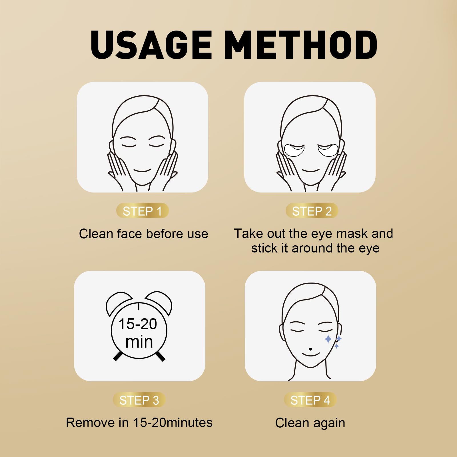 CHMI Under Eye Patches (50 Pairs) - 24K Gold Eye Patches for Puffy Eyes, Dark Circles, EyeBags and Wrinkles - Maple Wellness Supplements