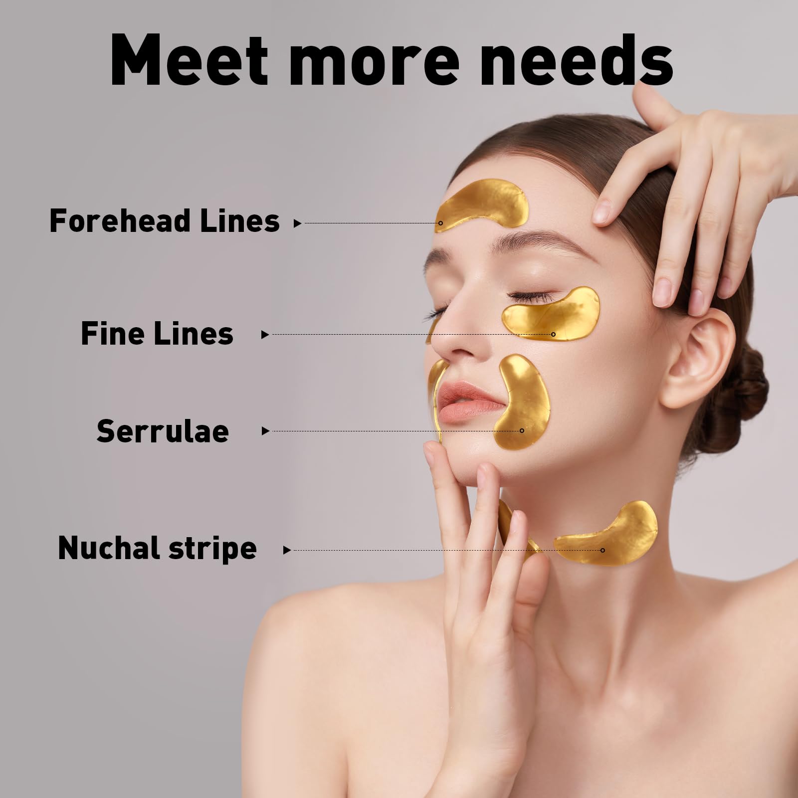 CHMI Under Eye Patches (50 Pairs) - 24K Gold Eye Patches for Puffy Eyes, Dark Circles, EyeBags and Wrinkles - Maple Wellness Supplements