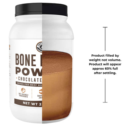 Chocolate Bone Broth Protein Powder - 100% Grass Fed Beef Bone Broth with 16g Protein & 13g Collagen per Serving - Great for Shakes & Hot Chocolate - Keto Friendly Low Carb - Maple Wellness Supplements