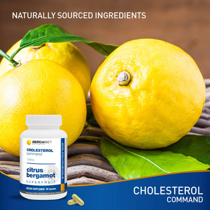 Cholesterol Command, Citrus Bergamot SuperFruit Supplement, 47% Bergamot Polyphenol Fraction (BPF) Patented Formula, - Maple Wellness Supplements