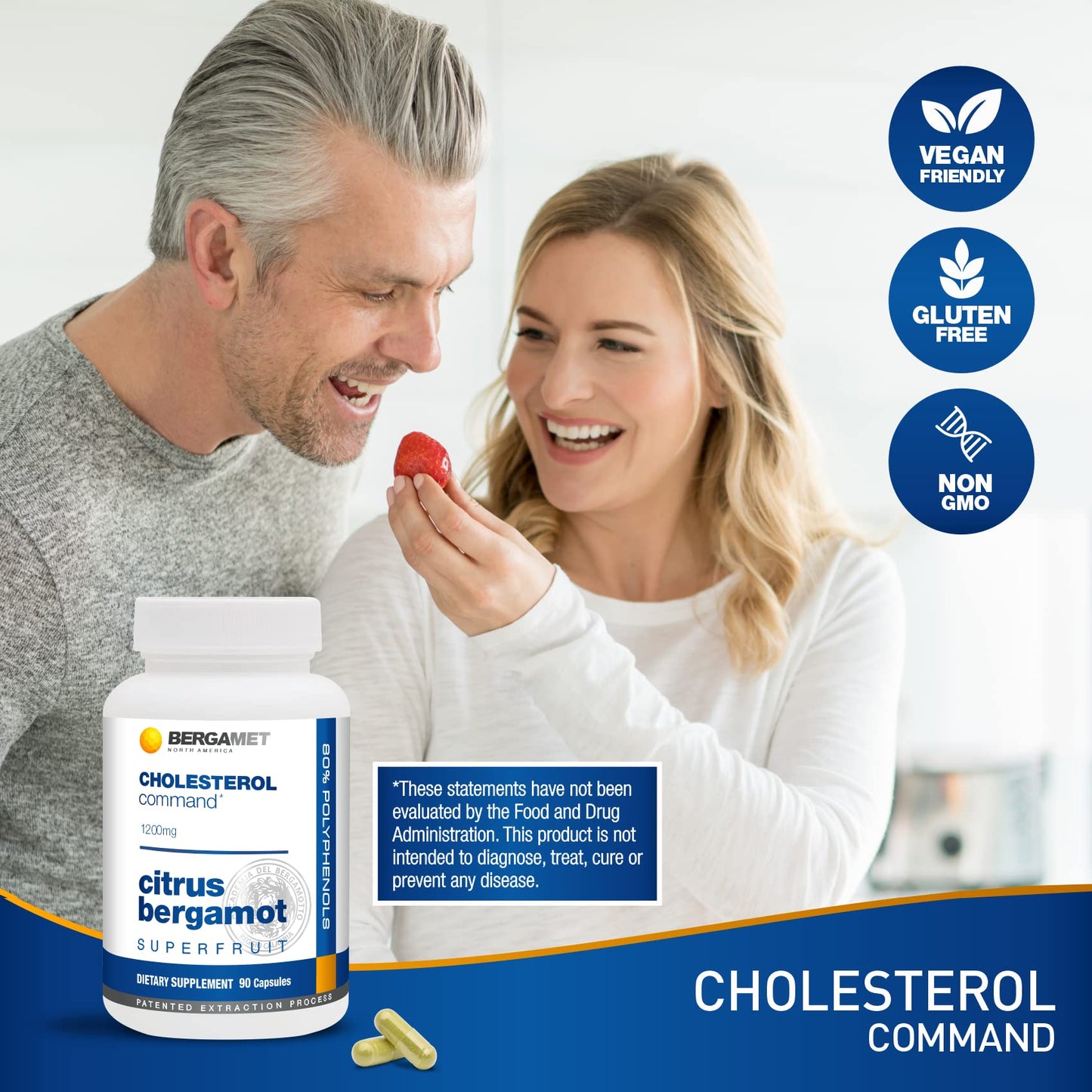 Cholesterol Command, Citrus Bergamot SuperFruit Supplement, 47% Bergamot Polyphenol Fraction (BPF) Patented Formula, - Maple Wellness Supplements